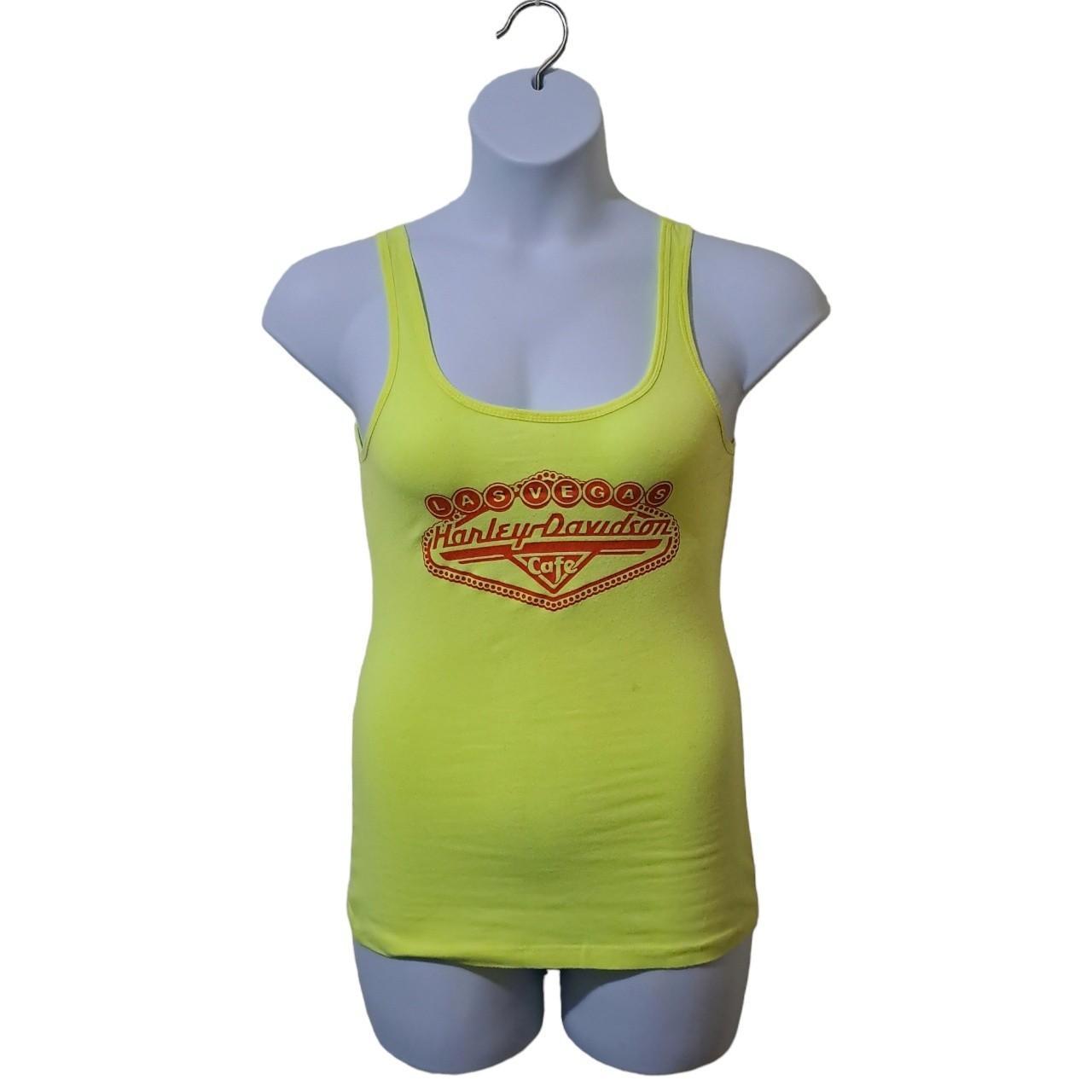 Harley Davidson yellow singlet