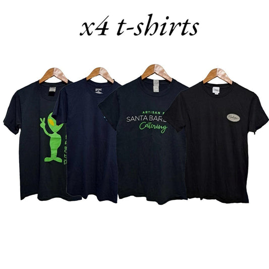 4 black t-shirts 