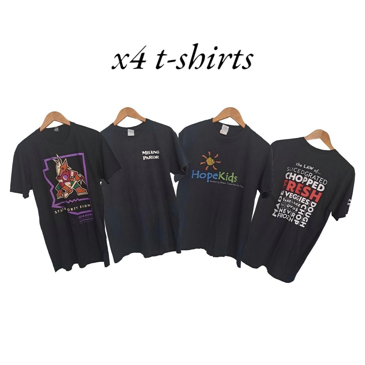 4 black t-shirts 