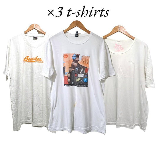 Three white t-shirts