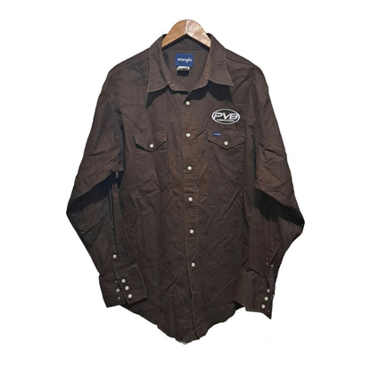 Long Sleeve Brown Wrangler polo shirt 