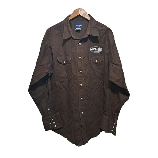 Long Sleeve Brown Wrangler polo shirt 