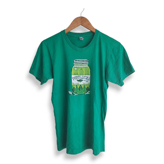 Brand: American Apparel
'Portlandia' green t-shirt 
Made in USA
