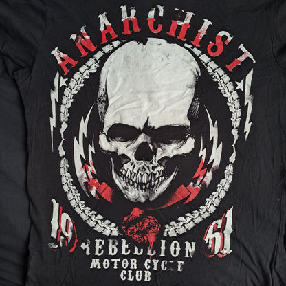 Black tee Anarchist biker shirt